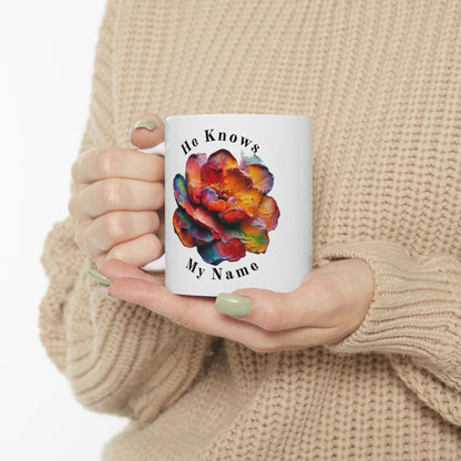 Colorful Floral Ceramic Mug - He Knows My Name, Inspirational Gift for Tea & Coffee Lovers, Unique Birthday Present, Encouragement [...]
