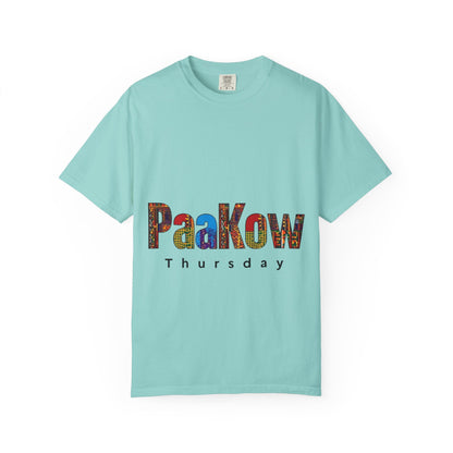Garment-Dyed T-Shirt with 'PaaKow Thursday' Design, Unisex Casual Tee, Colorful Graphic Tee, Everyday Wear, Gift for Friends