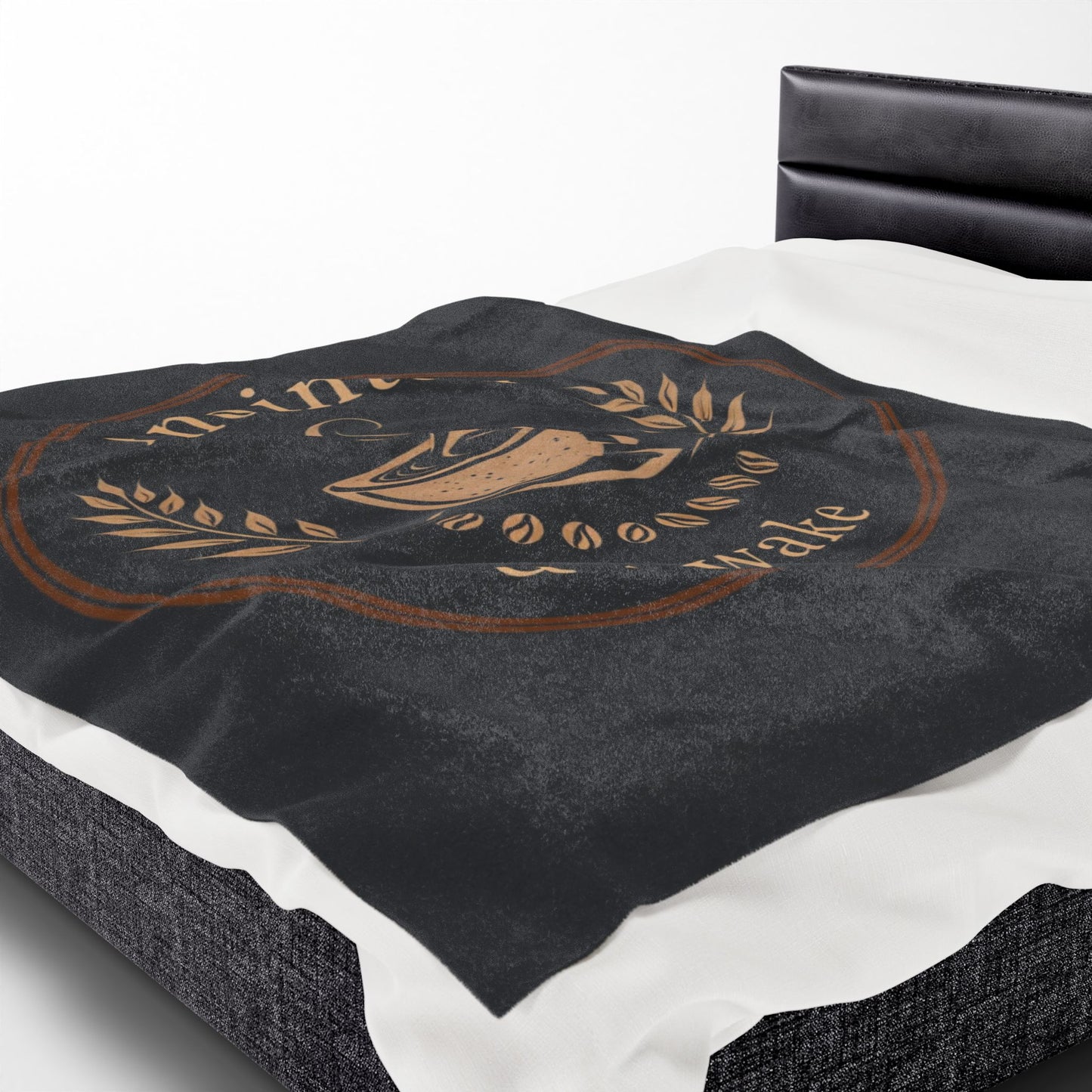 Cozy Velveteen Plush Blanket - Anointed & Awake, Coffee Lover Gift, Warm Home Decor, Ideal for Relaxation, Snuggle Up This Winter