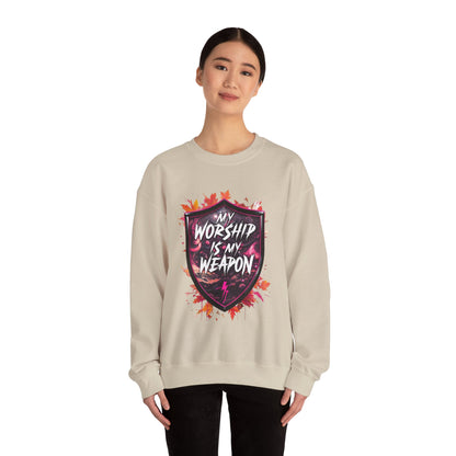 Inspirational Crewneck Sweatshirt - My Worship is My Weapon, Cozy Spiritual Gift, Faith Apparel, Unisex Sweatshirt for Worship & [...]