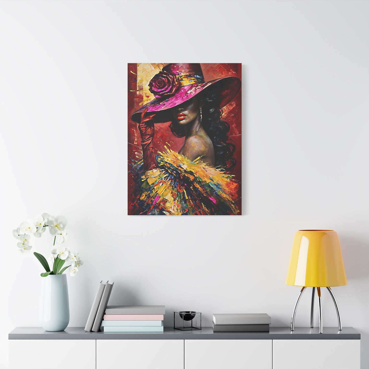 Canvas Wall Art Lady Wearing Cap