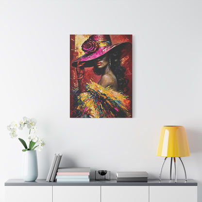 Canvas Wall Art Lady Wearing Cap