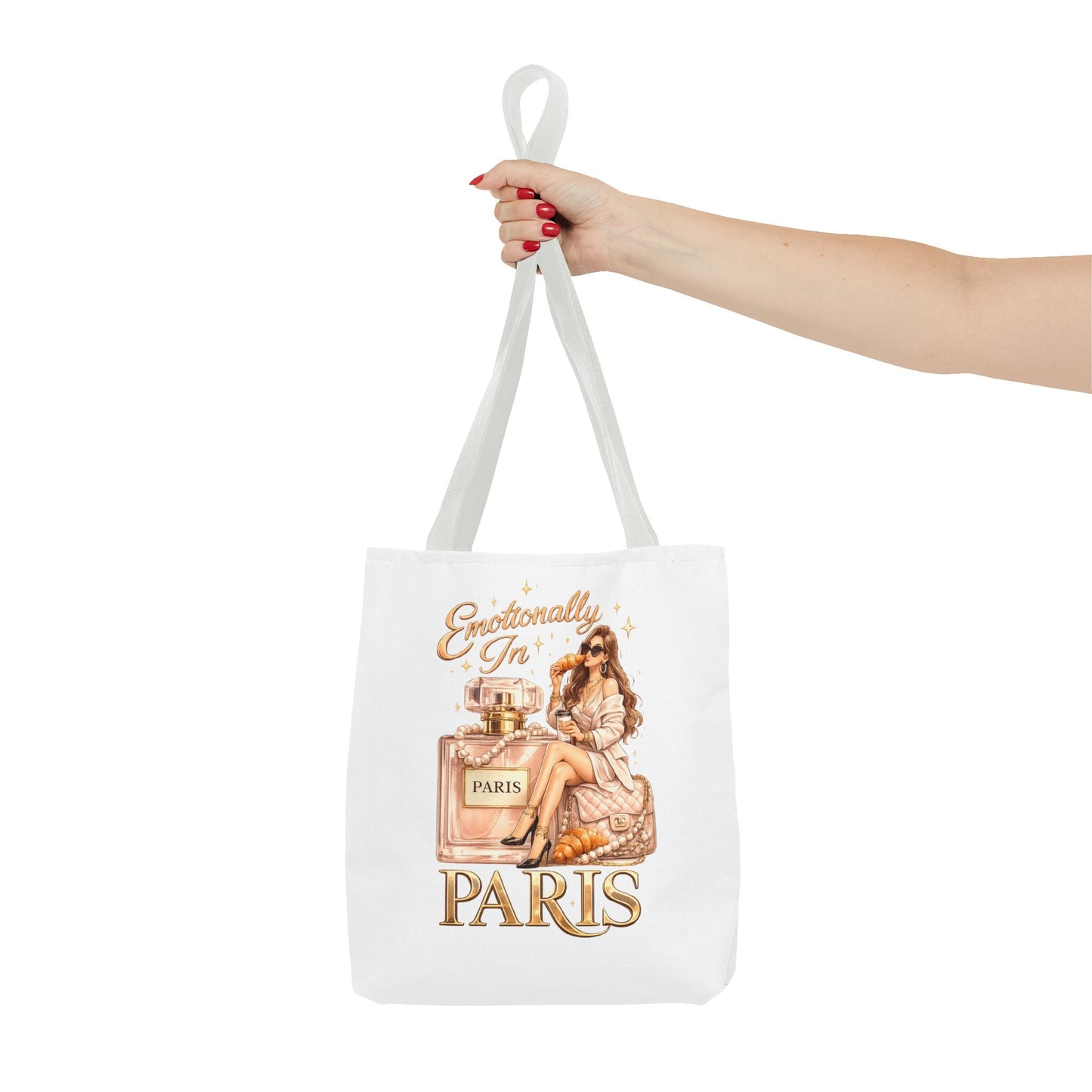 Paris Perfume Tote Bag — "Emotionally In Paris" Fashion Shopper