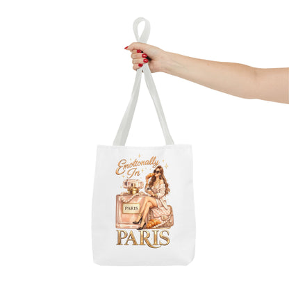 Paris Perfume Tote Bag — "Emotionally In Paris" Fashion Shopper