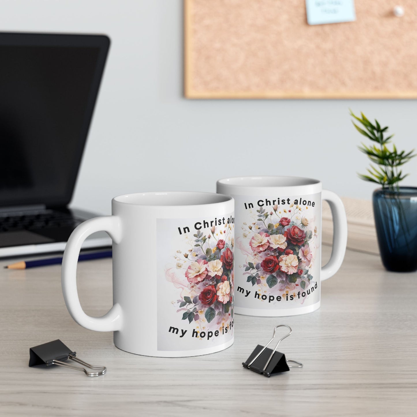 Floral Comfort Ceramic Mug, Coffee Cup Gift for Dog Lovers, Inspirational Mug for Birthdays, Housewarming, Pet Memorial