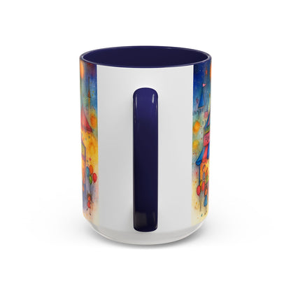 Whimsical Carnival Mug with Colorful Fairground Design, Perfect for Coffee Lovers, Gifts for Festivals, Cute Art Mug, Tea Cup