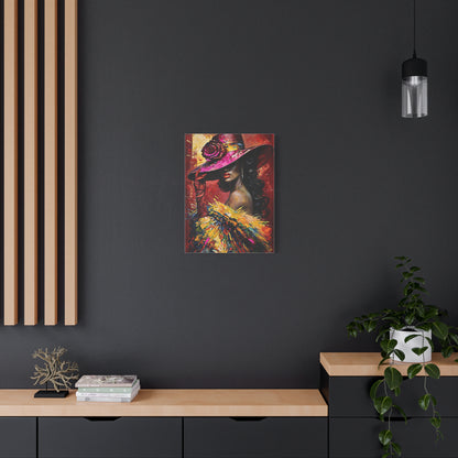 Canvas Wall Art Lady Wearing Cap