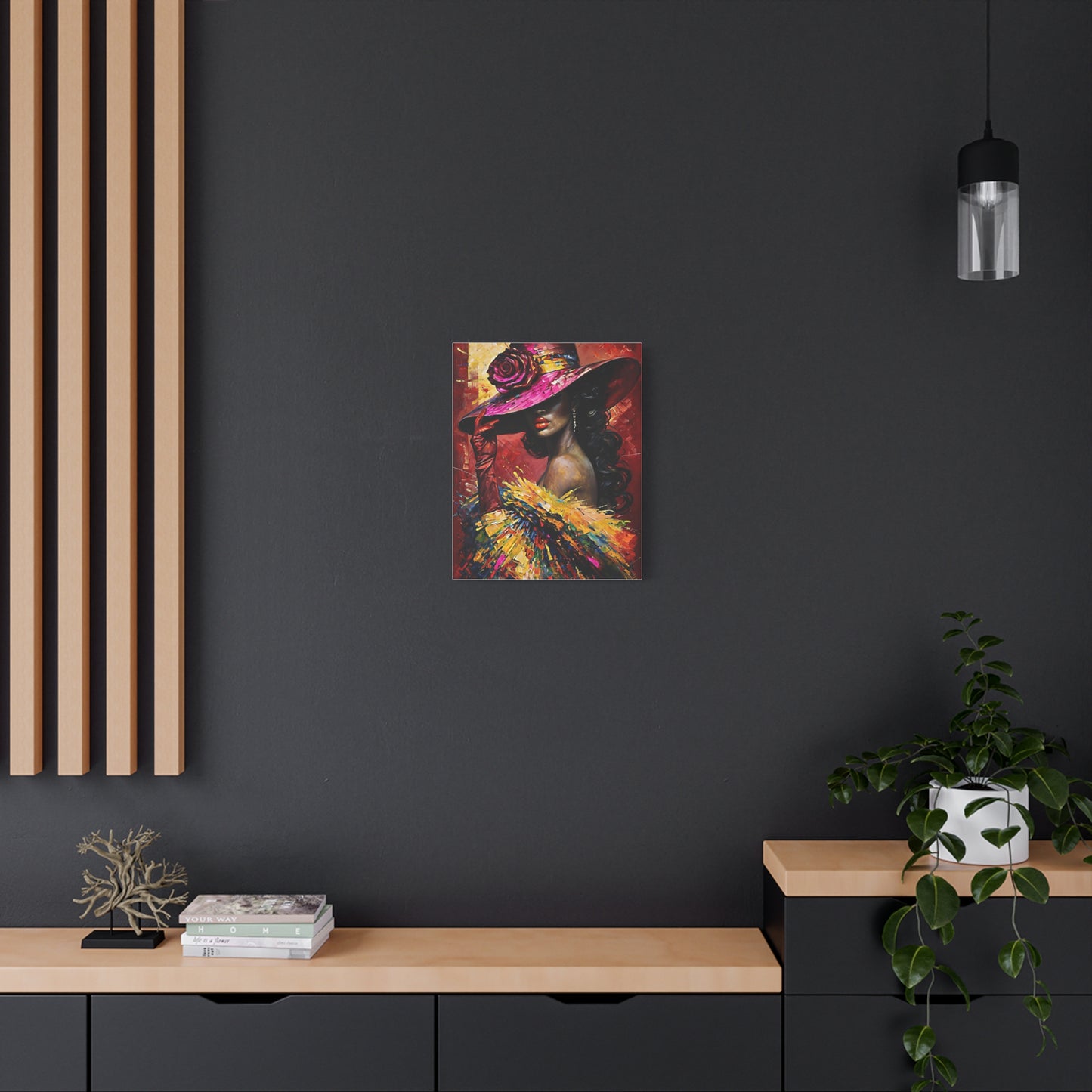 Canvas Wall Art Lady Wearing Cap