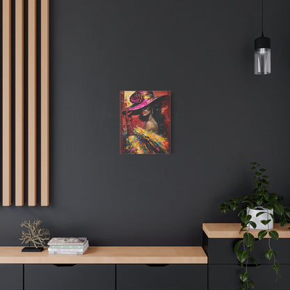 Canvas Wall Art Lady Wearing Cap
