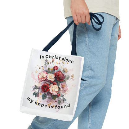 Floral Inspirational Tote Bag, Faith-Based Bag, Christian Gift, Everyday Carryall, Motivational Shopping Tote