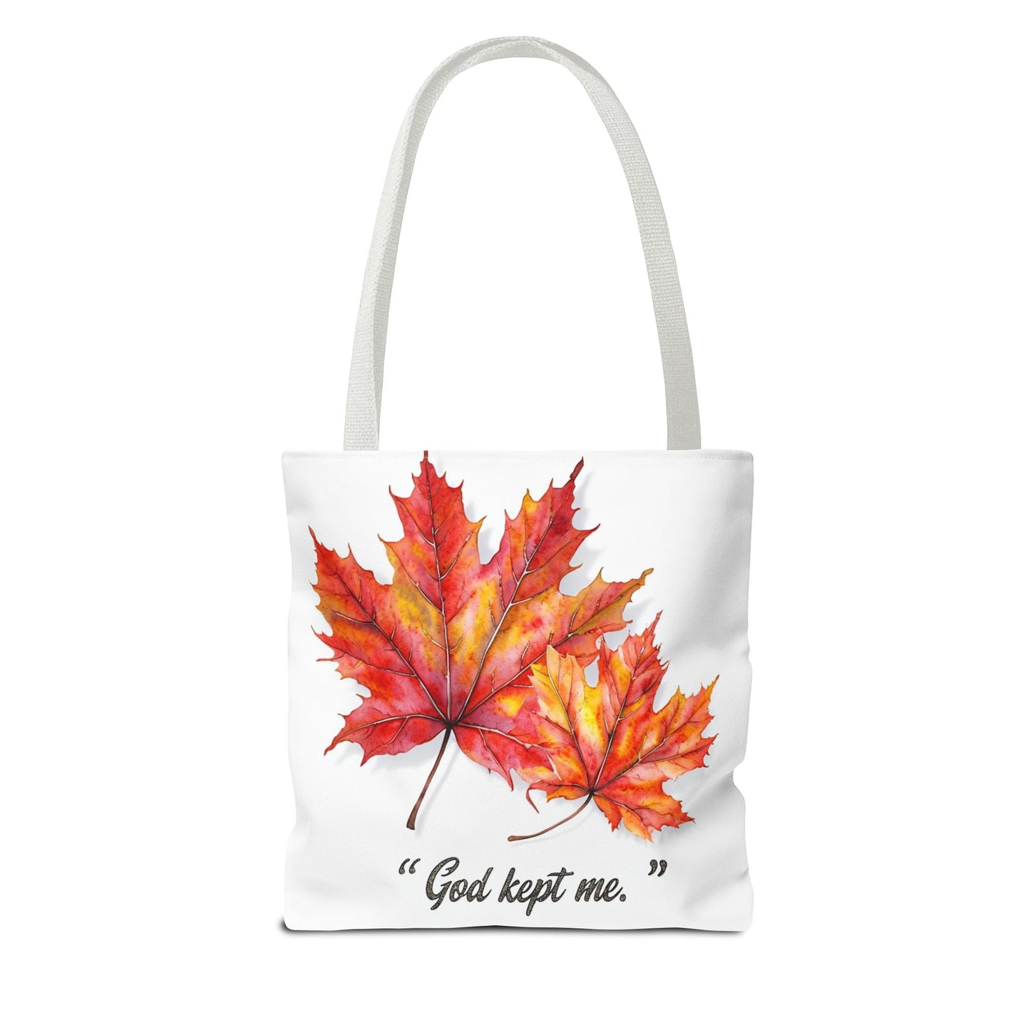 Autumn Leaves Tote Bag, God Kept Me Quote, Fall Accessories, Eco-Friendly Shopping Bag, Seasonal Gift, Canvas Bag