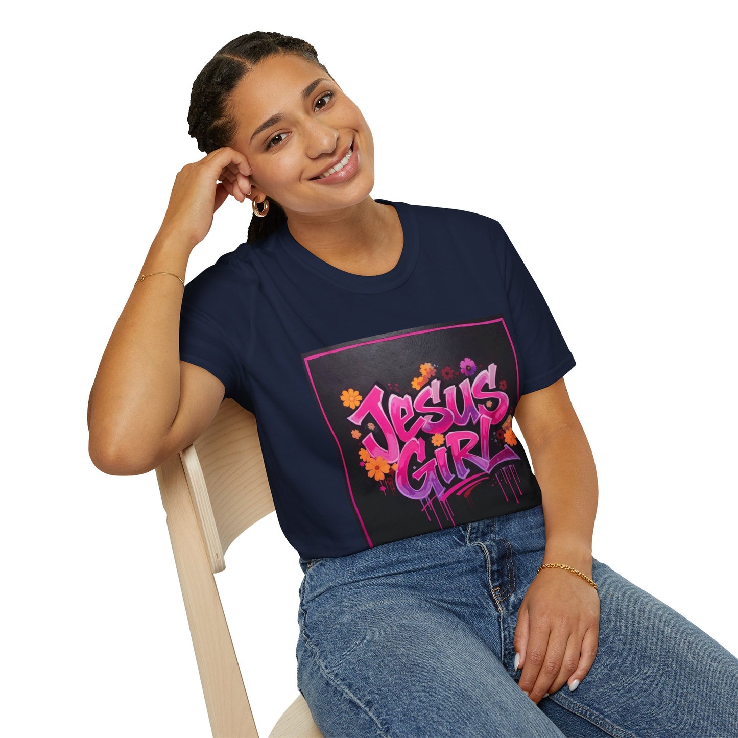 Jesus Girl Graphic T-Shirt, Christian Apparel, Faith-Based Gift, Inspirational Shirt, Summer Style, Trendy Outfits