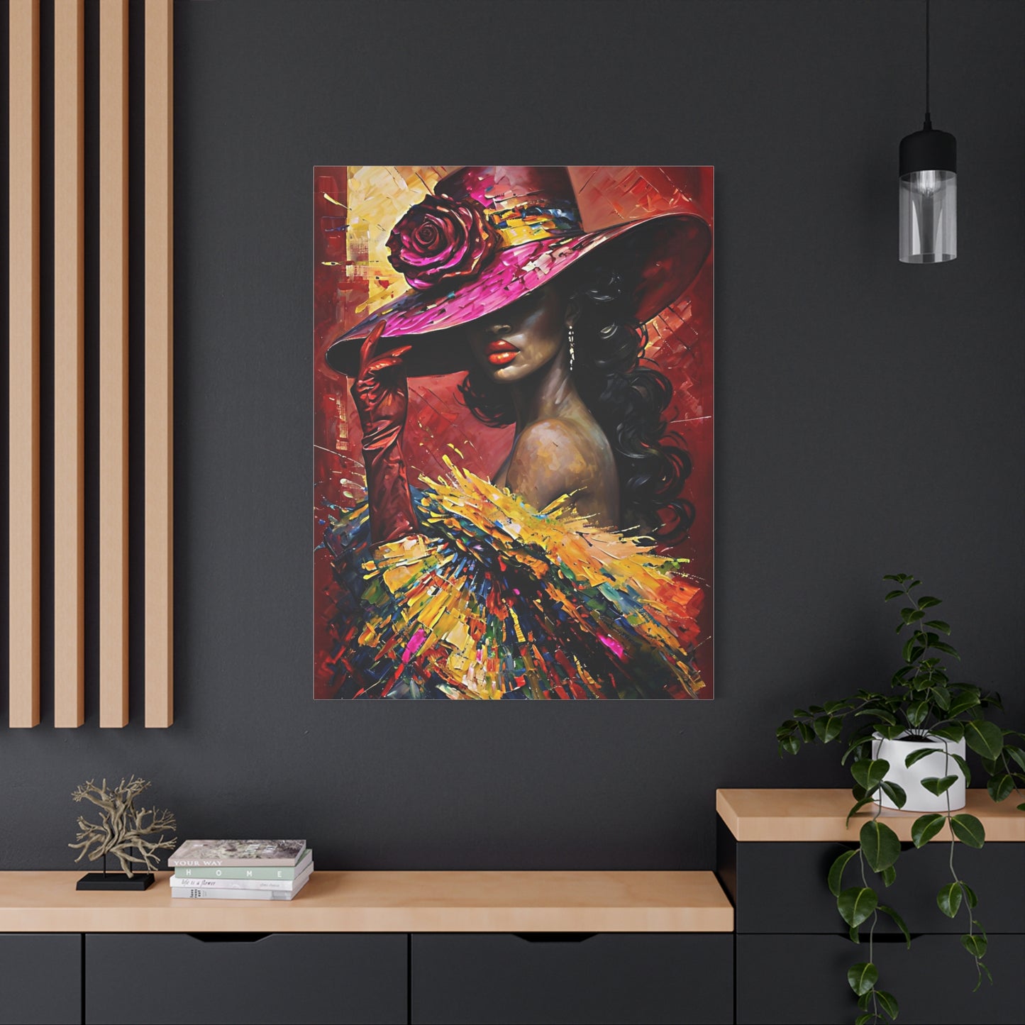 Canvas Wall Art Lady Wearing Cap
