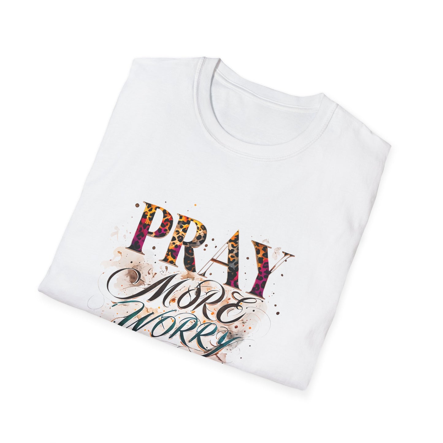 Pray More Worry Less T-Shirt, Inspirational Tee for Mindfulness, Motivational Gift, Unisex Casual Wear, Faith-Based Apparel, Spiritual Gifts