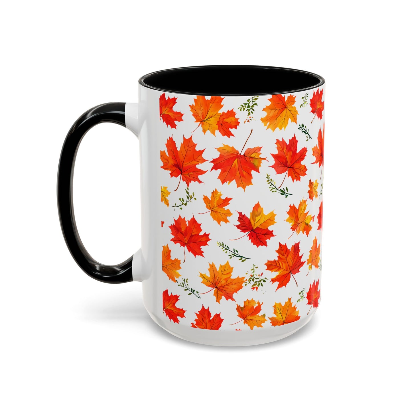 Autumn Leaves Coffee Mug, Fall Decor, Thanksgiving Gift, Hot Beverage Cup, Seasonal Drinkware