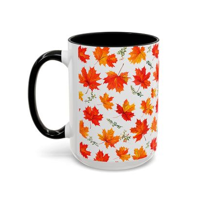 Autumn Leaves Coffee Mug, Fall Decor, Thanksgiving Gift, Hot Beverage Cup, Seasonal Drinkware