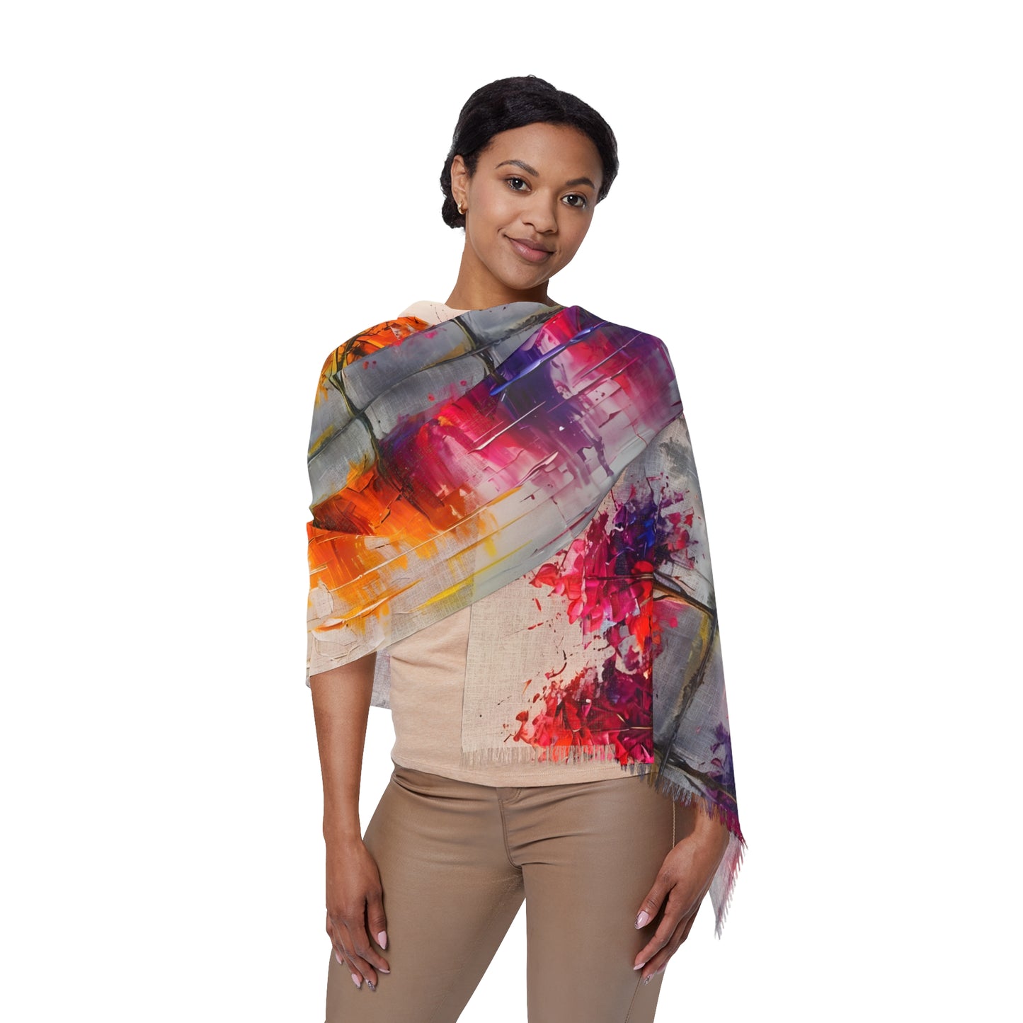 Vibrant Autumn Scarf, Lightweight Layering Accessory, Fall Fashion, Gift for Her, Cozy Autumn Vibes, Nature-Inspired Wrap