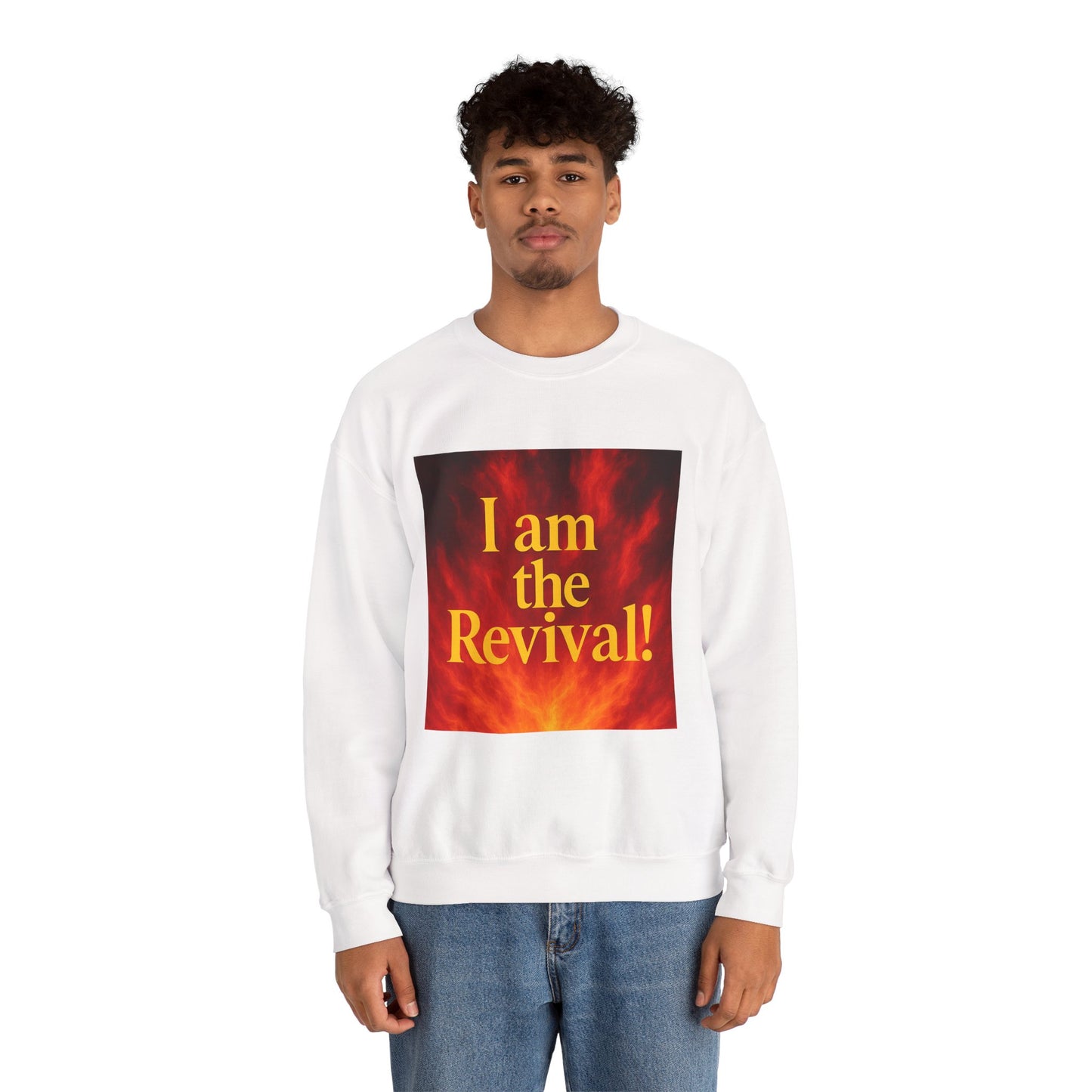 I am the Revival! Crewneck Sweatshirt, Unisex Sweatshirt, Inspirational Apparel, Cozy Gift, Casual Wear, Religious Events