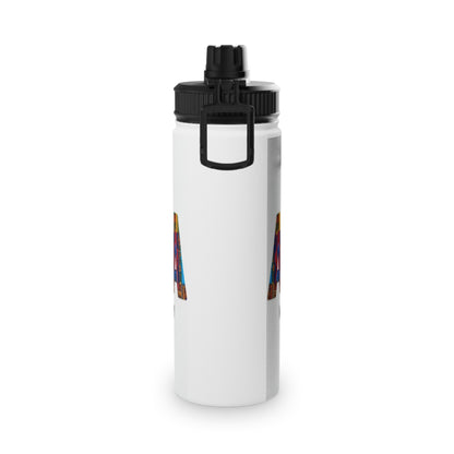 Artistic Stainless Steel Water Bottle - Colorful Afrocentric Design, Stylish Sports Lid, Eco-Friendly Hydration, Travel Accessory,