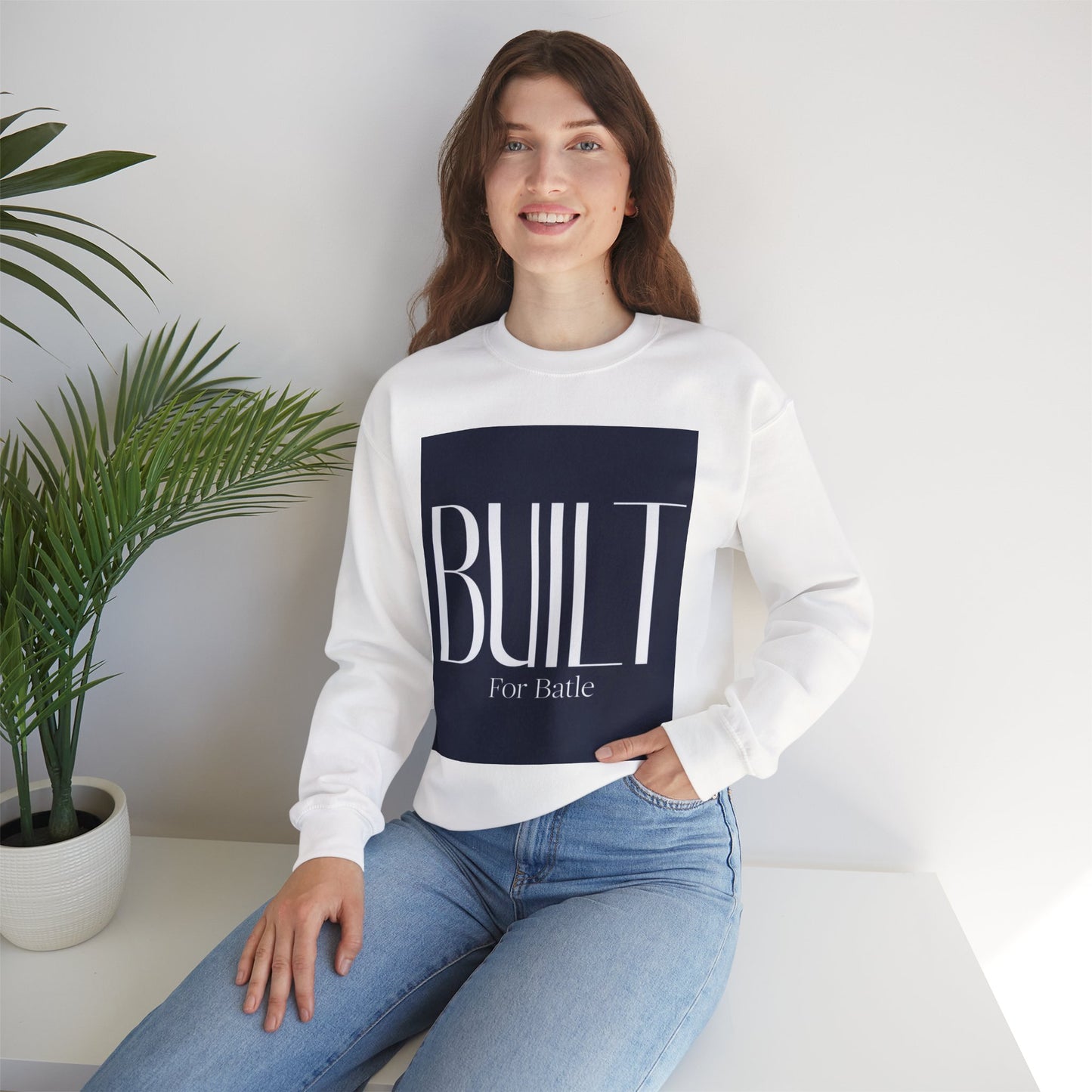 Built For Battle Unisex Crewneck Sweatshirt, Comfortable Layering, Casual Wear, Gift for Gamers, Stylish Everyday Apparel