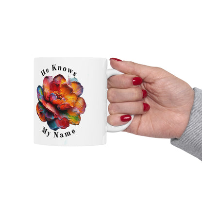 Colorful Floral Ceramic Mug - He Knows My Name, Inspirational Gift for Tea & Coffee Lovers, Unique Birthday Present, Encouragement [...]
