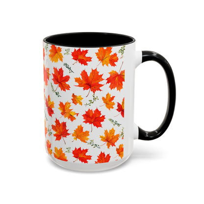 Autumn Leaves Coffee Mug, Fall Decor, Thanksgiving Gift, Hot Beverage Cup, Seasonal Drinkware