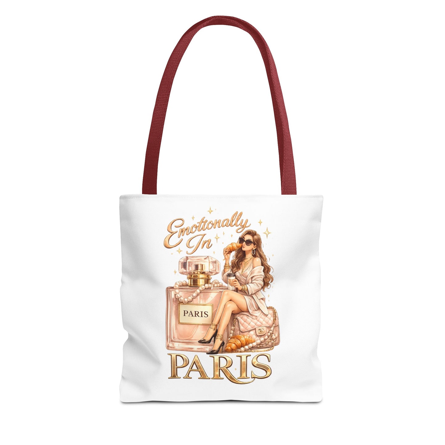 Paris Perfume Tote Bag — "Emotionally In Paris" Fashion Shopper