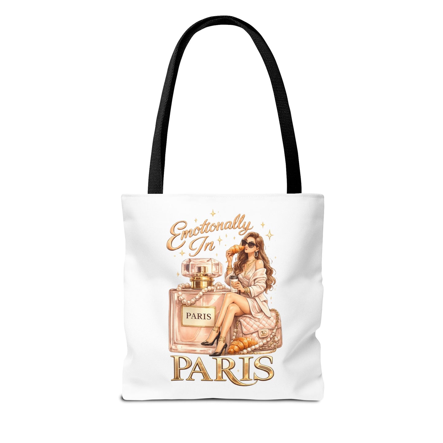 Paris Perfume Tote Bag — "Emotionally In Paris" Fashion Shopper