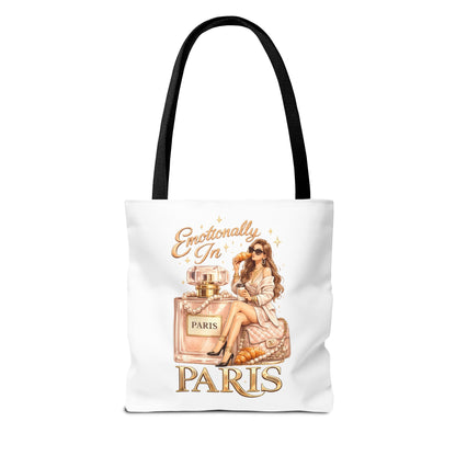 Paris Perfume Tote Bag — "Emotionally In Paris" Fashion Shopper