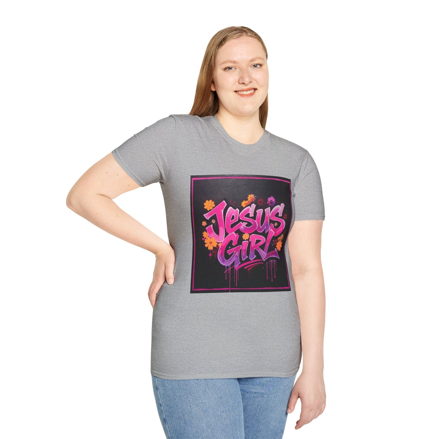Jesus Girl Graphic T-Shirt, Christian Apparel, Faith-Based Gift, Inspirational Shirt, Summer Style, Trendy Outfits