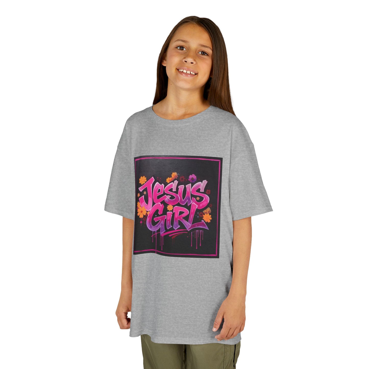 Vibrant Kids Tee - Jesus Girl Shirt, Youth Graphic Tee, Casual Kids Fashion, Faith-Based Gift, Summer Wear