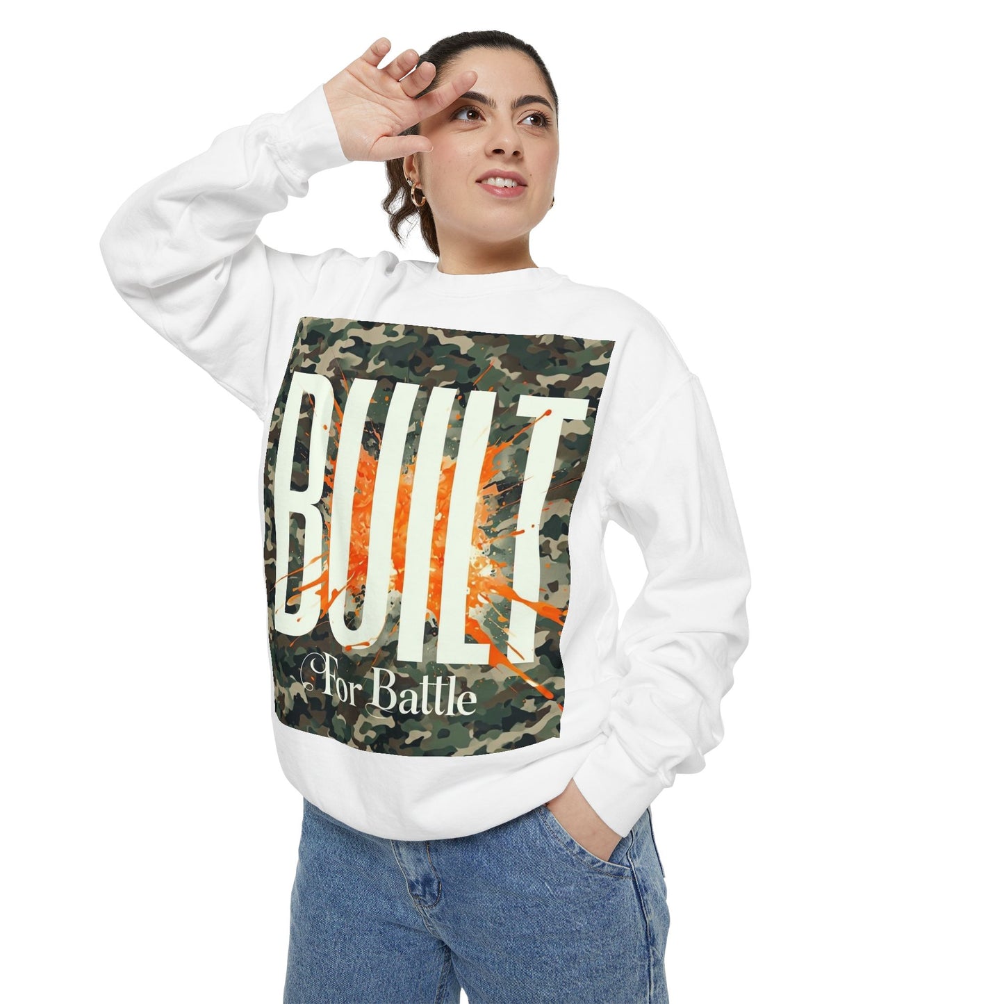 Battle-Ready Unisex Sweatshirt | Cozy Streetwear | Gift for Him or Her | Fall Fashion | Casual Wear | Camo Design