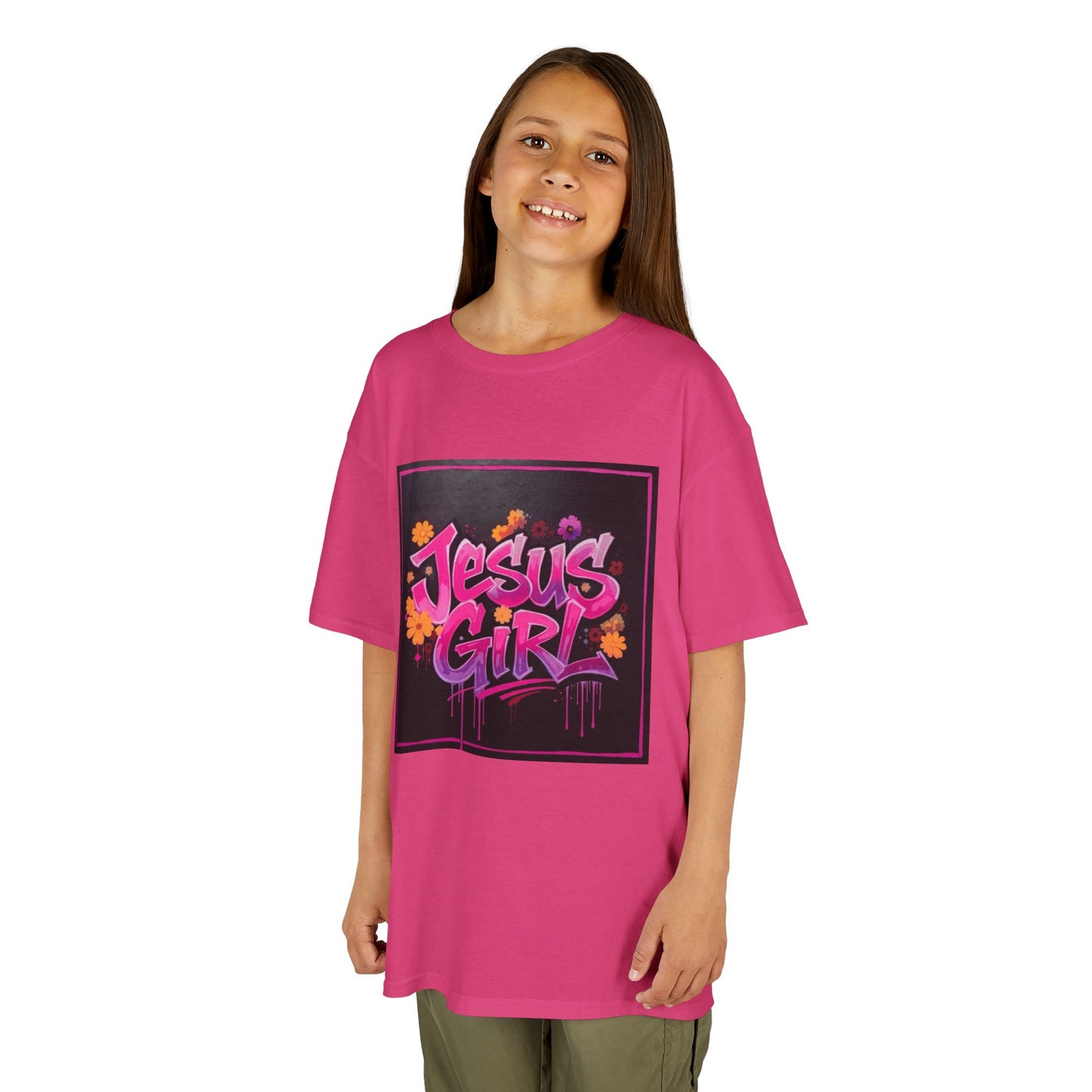 Vibrant Kids Tee - Jesus Girl Shirt, Youth Graphic Tee, Casual Kids Fashion, Faith-Based Gift, Summer Wear