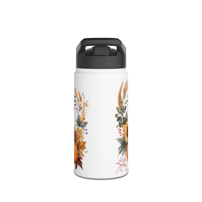 Floral Stainless Steel Water Bottle, Eco-friendly Hydration, Sunflower Design, Travel Mug, Gift for Nature Lovers, Outdoor Gear