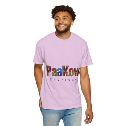 Garment-Dyed T-Shirt with 'PaaKow Thursday' Design, Unisex Casual Tee, Colorful Graphic Tee, Everyday Wear, Gift for Friends
