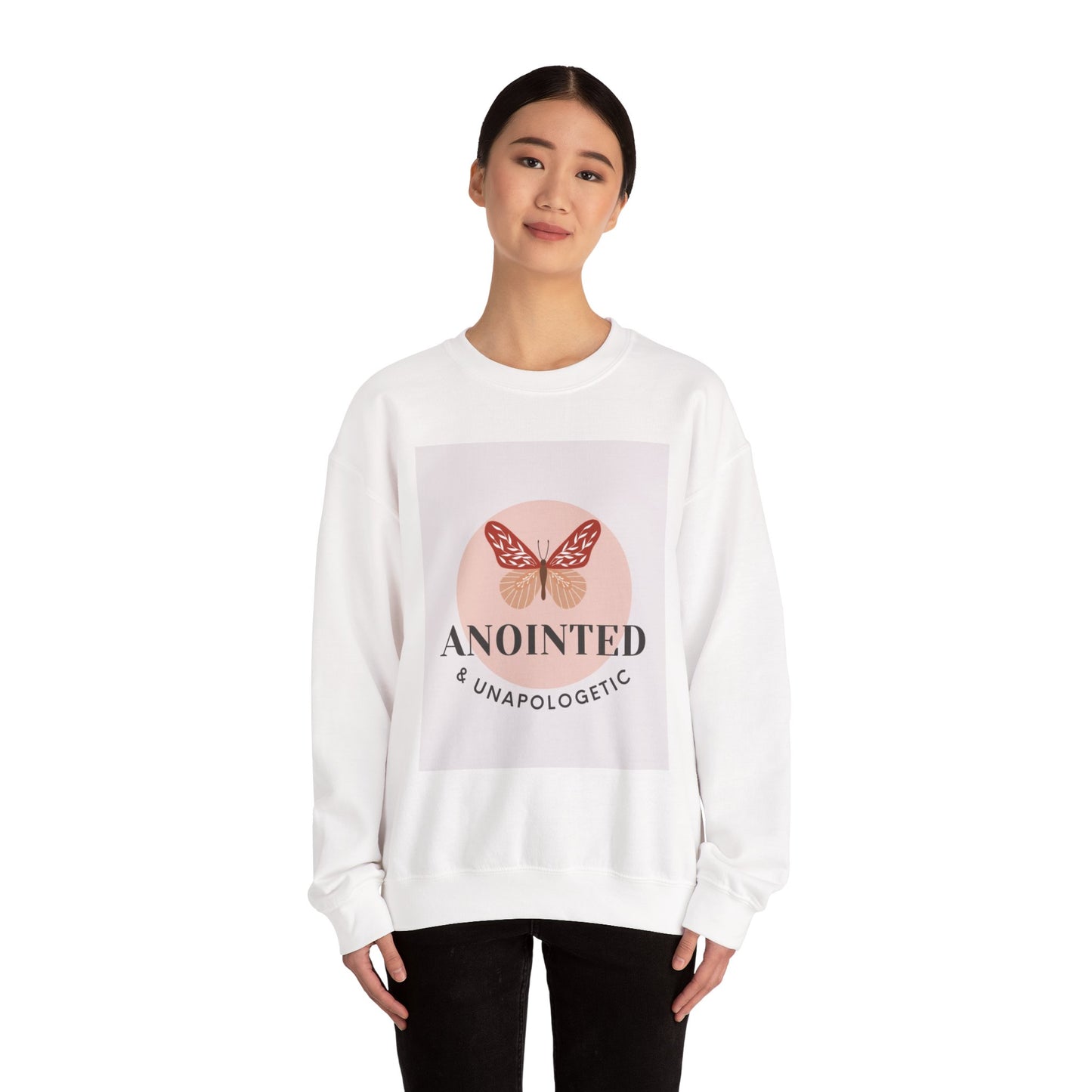 Butterfly Graphic Sweatshirt - Anointed & Unapologetic, Cozy Apparel, Gift for Her, Inspirational Fashion, Fall Outfit