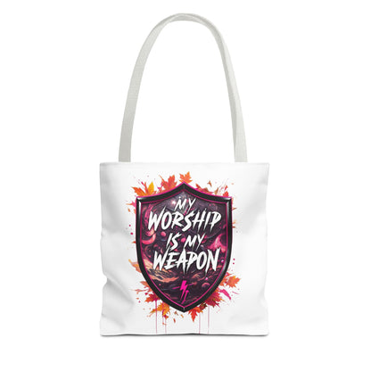 My Worship Is My Weapon Tote Bag - Inspirational Gift, Church Accessory, Spirituality, Everyday Use, Art Tote