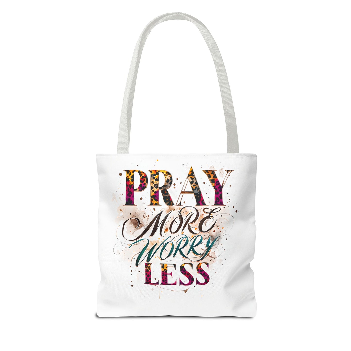 Inspirational Tote Bag - Pray More Worry Less, Motivational Gift, Everyday Use, Eco-Friendly Bag, Affirmation Bag, Prayer Tote