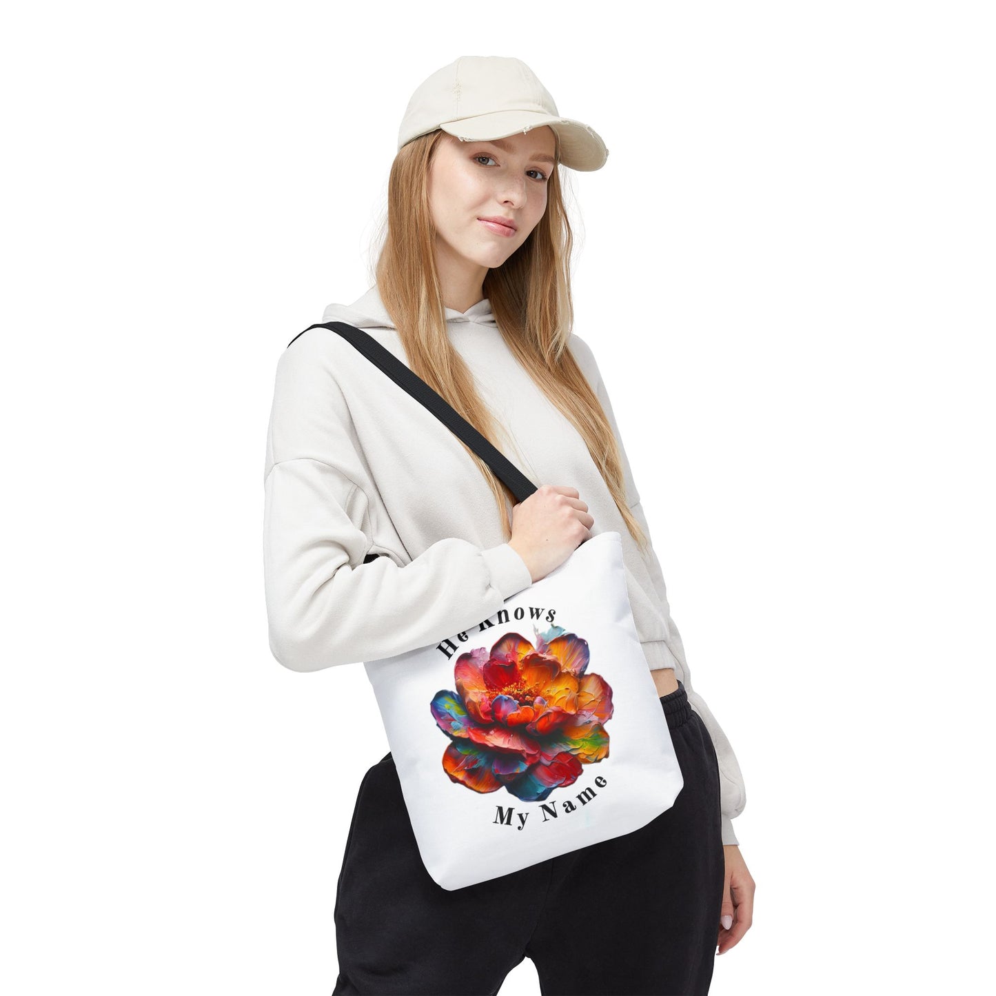 Flower Tote Bag with Inspirational Quote - Perfect for Everyday Use, Weekend Getaways, Gifts, Eco-Friendly Alternative, Floral Design