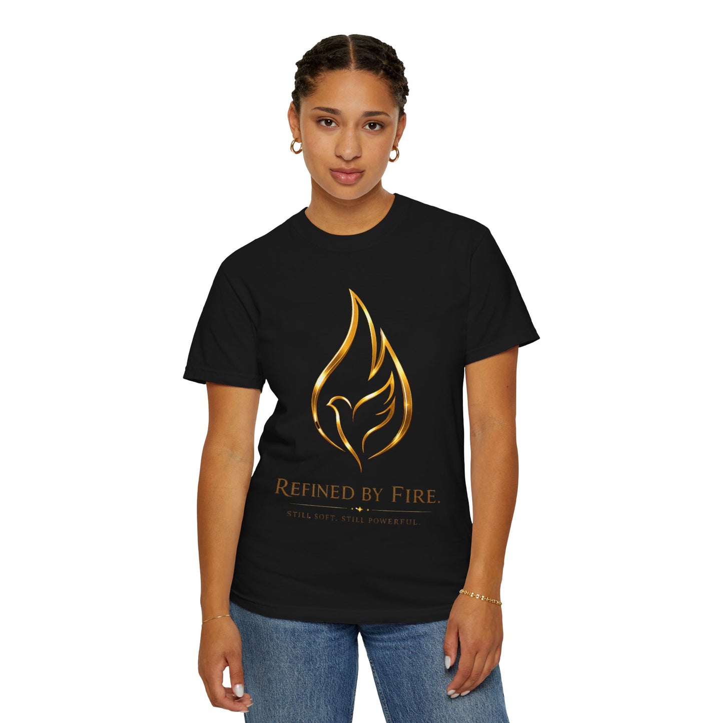 Refined By Fire Graphic T-Shirt — Inspirational Flame Dove Tee