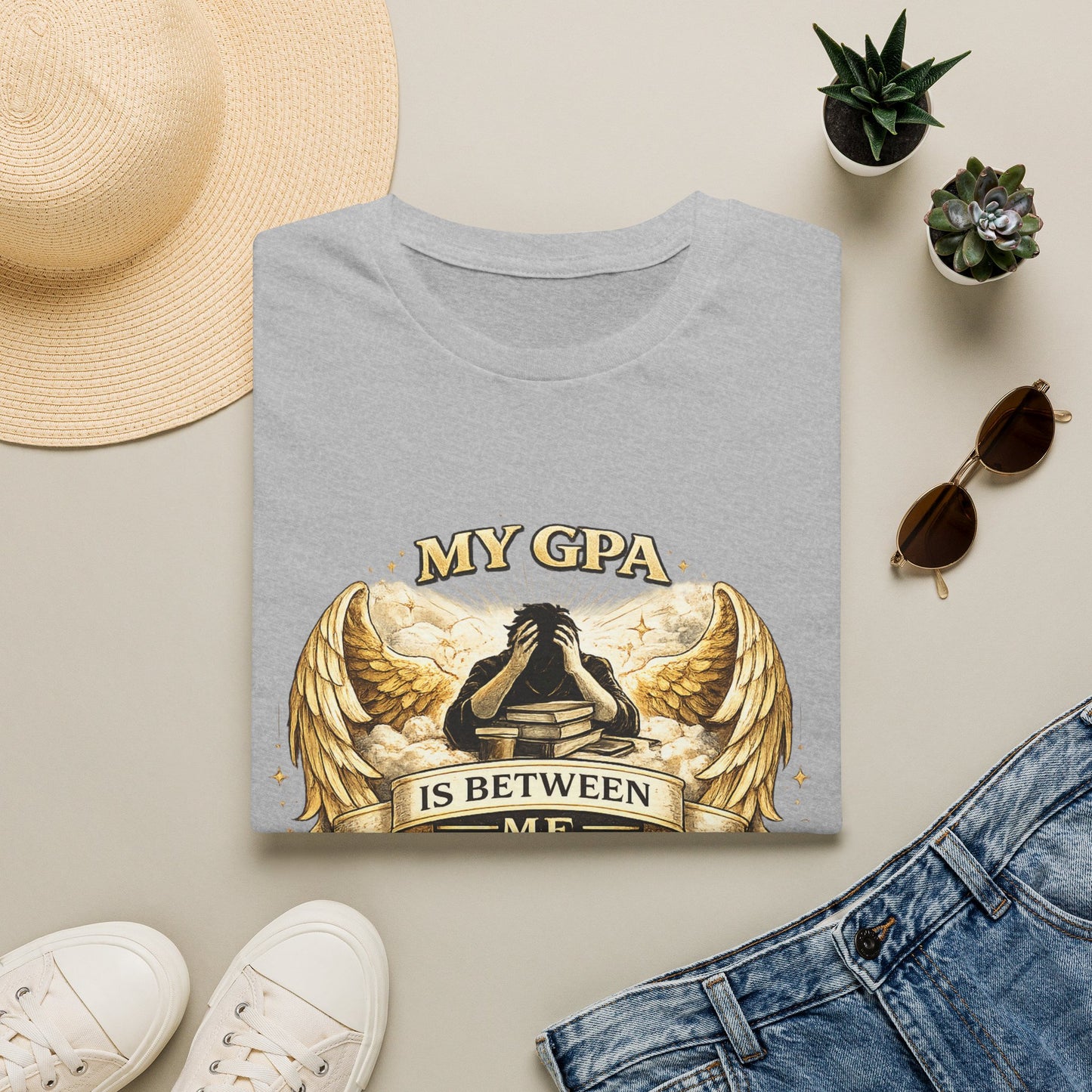 My GPA Is Between Me and God T-Shirt | Funny College Student Tee