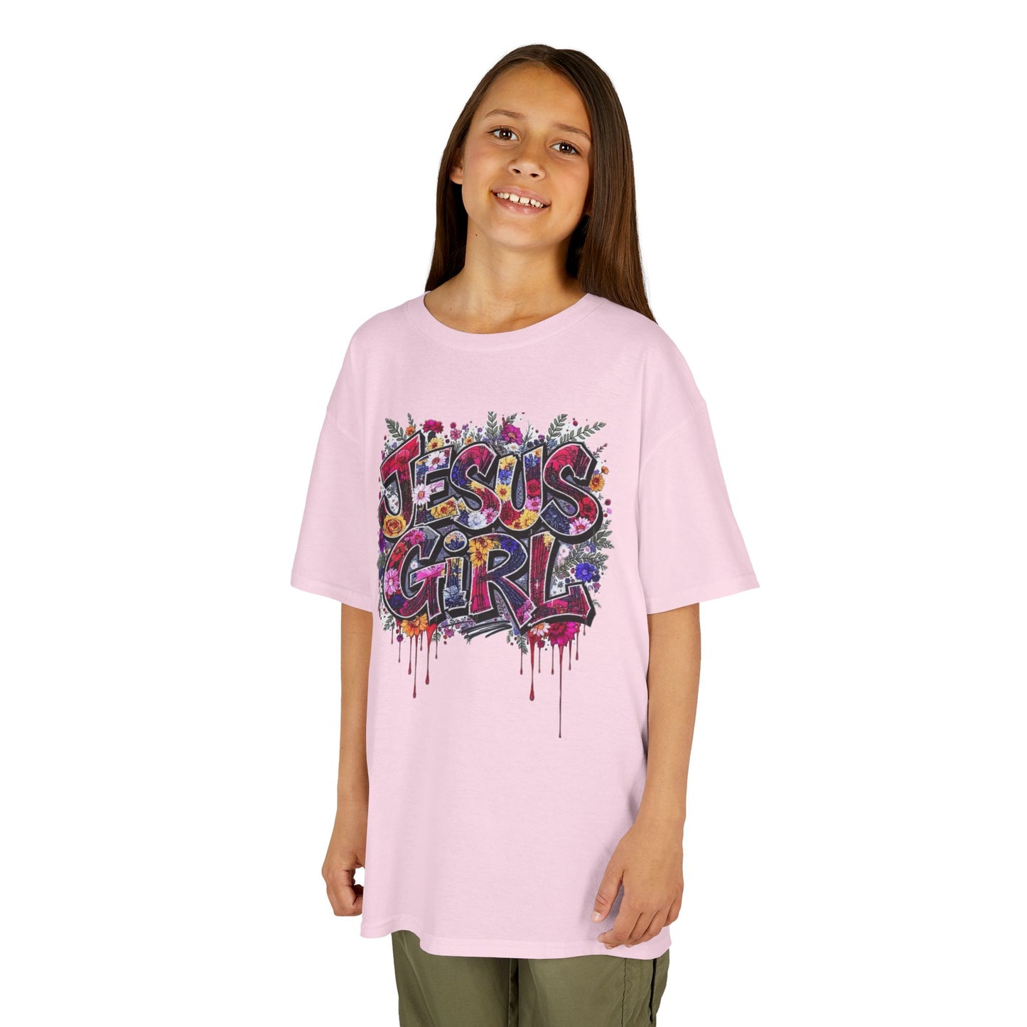 Jesus Girl Graffiti Kids Tee, Youth Graphic Shirt, Fun Faith-Based Tee, Cool Christian Apparel, Perfect Gift for Girls