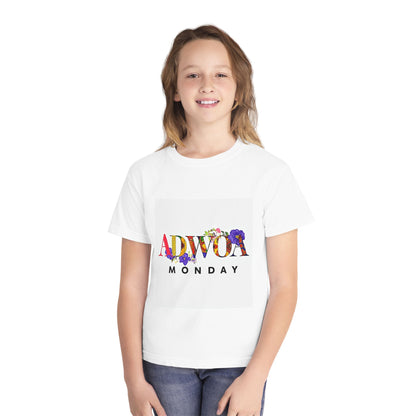 Floral Youth Tee with 'Adwoa Monday' Design - Perfect for Birthday Gifts, Casual Wear, Spring Fashion, Kids' Parties, and More!