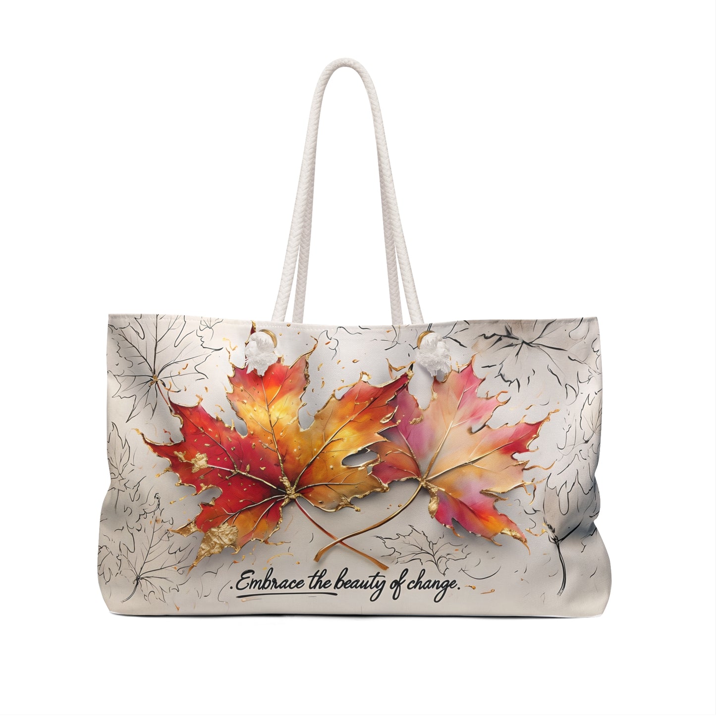 Autumn Leaves Weekender Bag, Seasonal Travel Tote, Eco-Friendly Carryall, Stylish Gym Bag, Gift for Nature Lovers
