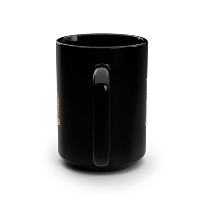 Kente Name Black Mug — Personalized "Kobina" 15oz African Print Coffee Cup