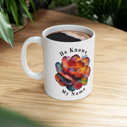 Colorful Floral Ceramic Mug - He Knows My Name, Inspirational Gift for Tea & Coffee Lovers, Unique Birthday Present, Encouragement [...]