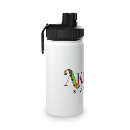 Artistic Stainless Steel Water Bottle - Colorful Afrocentric Design, Stylish Sports Lid, Eco-Friendly Hydration, Travel Accessory,
