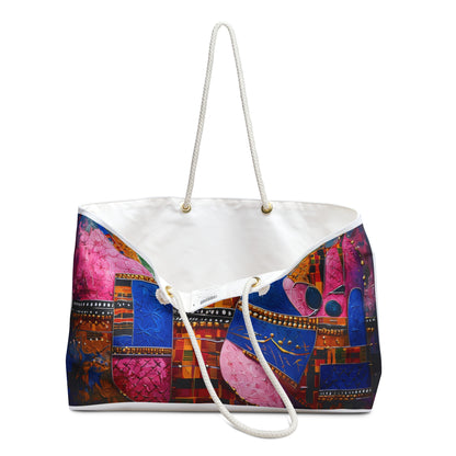Vibrant Art Weekender Bag, Travel Tote, Stylish Gym Bag, Beach Bag, Boho-Chic Travel Companion, Art-Inspired Gift