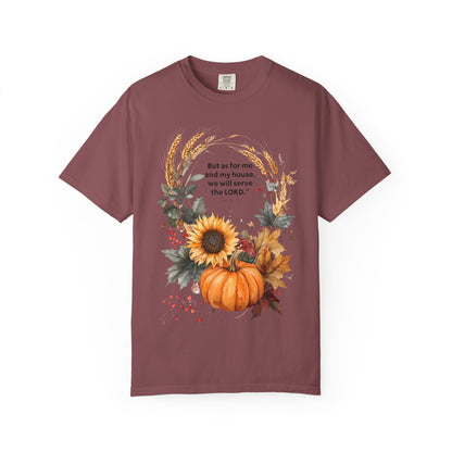 Fall-Inspired Unisex T-Shirt - 'But as for me and my house we will serve the LORD' - Autumn Apparel, Seasonal Gift, Christian Tshirt, [...]