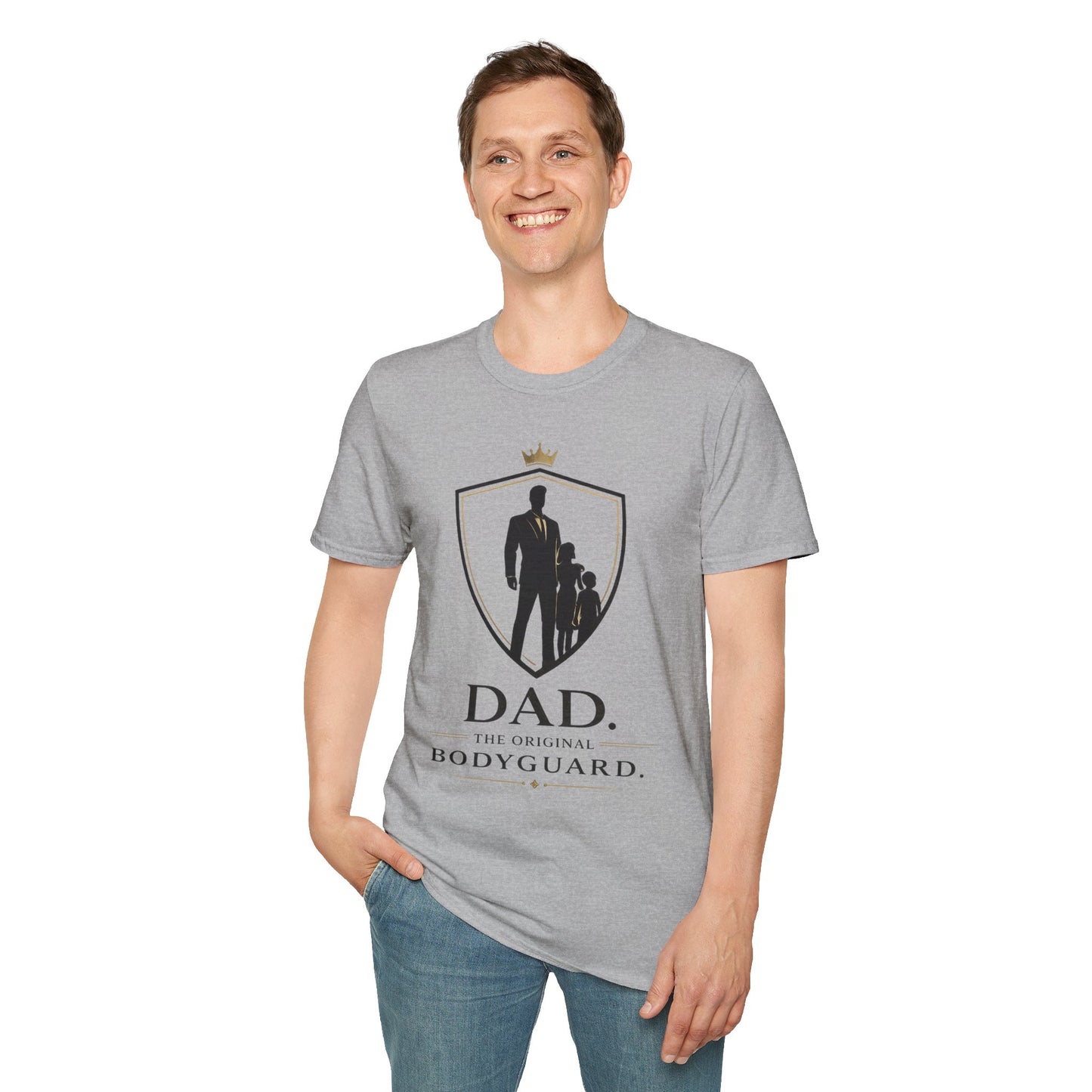 Dad The Original Bodyguard T-Shirt — Father & Kids Shield Design